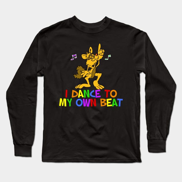 Funky Dancing Cat Long Sleeve T-Shirt by epiclovedesigns